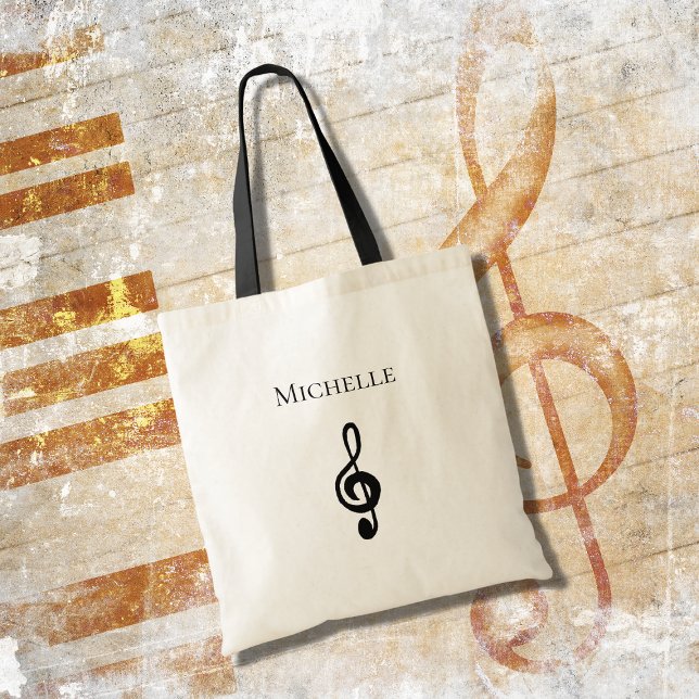 Tote Bag Musical Treble Clef Personnalisé (Créateur téléchargé)