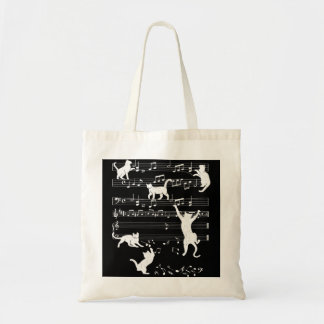 Tote Bag Musicien Cute Chat Jouer Sur Notes Musicales Musiq