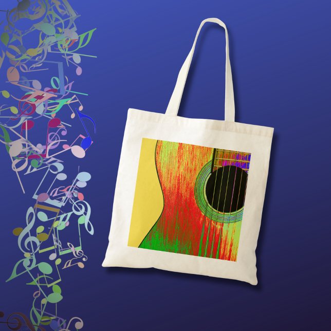Tote Bag Musicien de guitare de musique coloré (Créateur téléchargé)