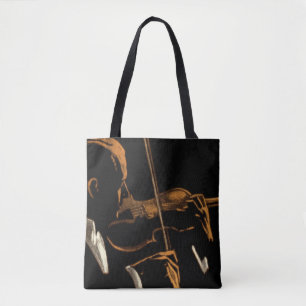 Tote Bag Musicien vintage, Violoniste Jouant Musique Violon