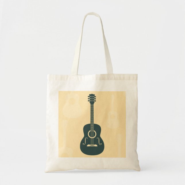Tote Bag Musique acoustique de guitare rétro (Devant)