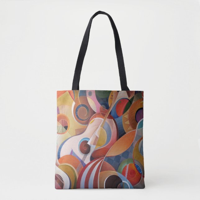 Tote Bag Musique artisanale peinture Abstraite (Devant)