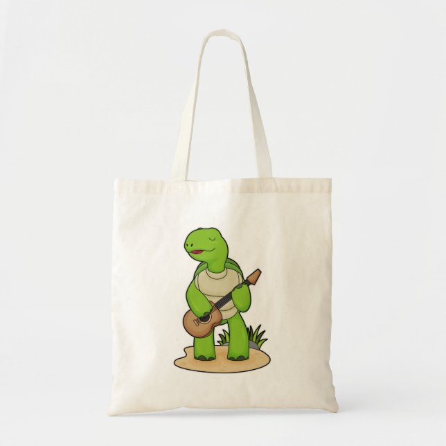 Tote Bag Musique de guitare musicienne de tortue (Devant)