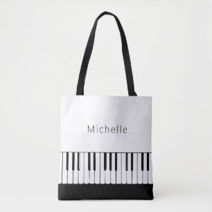 Tote Bag Musique de piano personnalisée