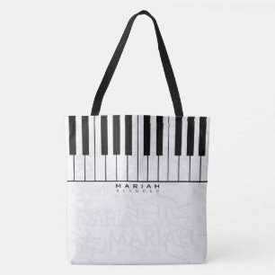 Tote Bag Musique de piano personnalisée