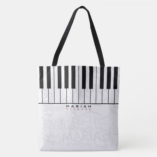 Tote Bag Musique de piano personnalisée (Devant)