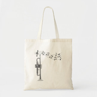 Tote Bag Musique de trompette avec notes musicales