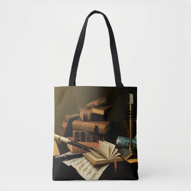 Tote Bag Musique et littérature de William Harnett, Art fin (Devant)