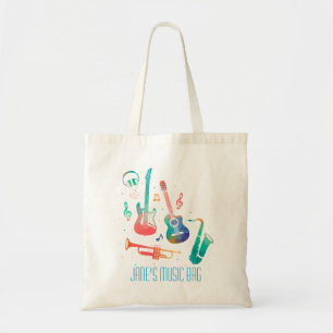 Tote Bag Musique funky instruments de musique colorés