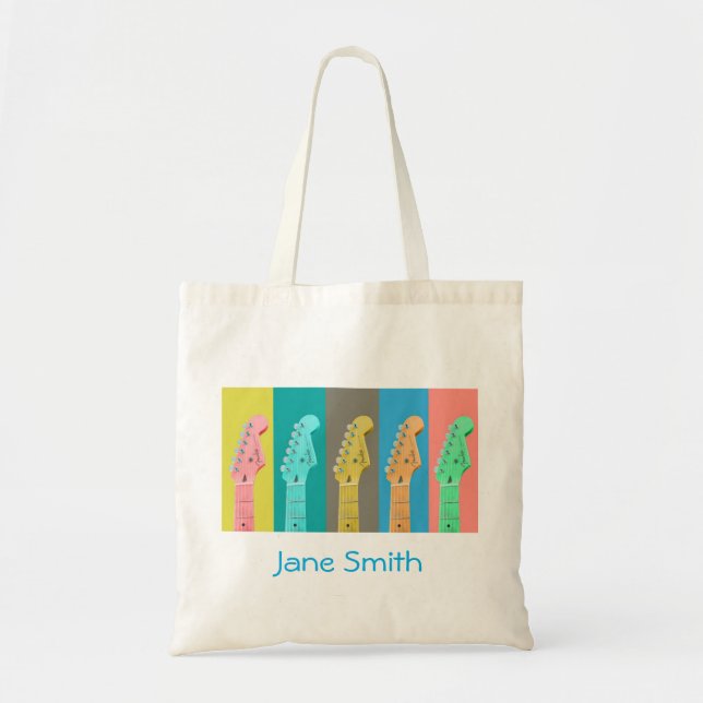 Tote Bag Musique moderne pastel de Guitar Girl (Devant)