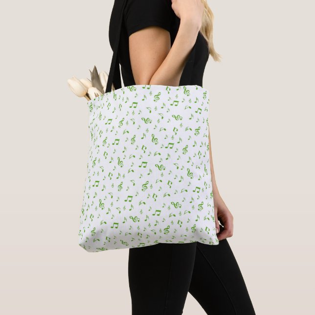 Tote Bag musique, musical, note, mélodie, noir, son, clef, (De près)