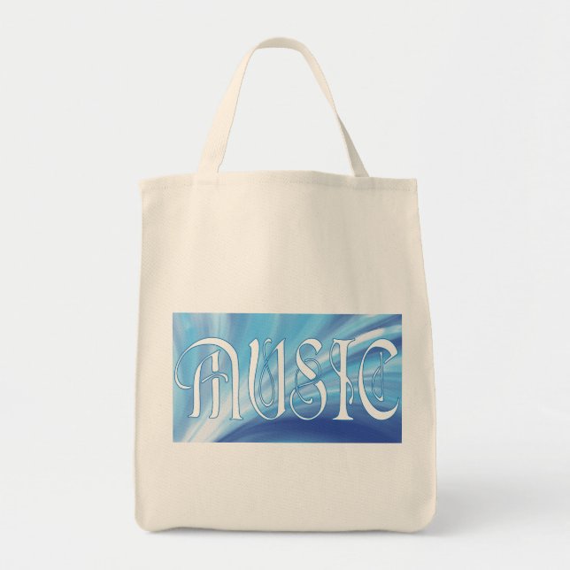 Tote Bag MUSIQUE personnalisée avec fourre-tout tourbillon  (Devant)