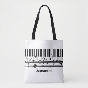 Tote Bag Musique personnalisée Piano Treble Clef