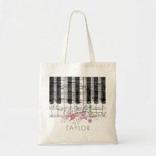 Tote Bag musique piano fleur sauvage nom floral