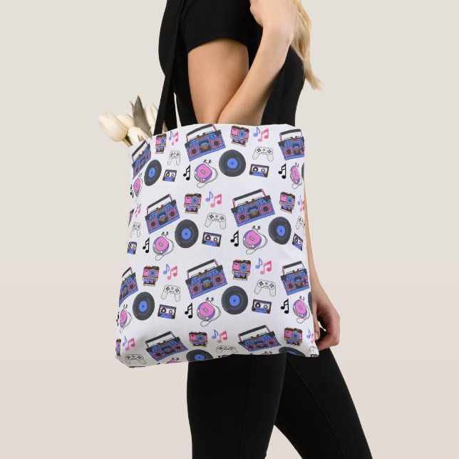 Tote Bag Musique Rétro des Années 80 Nostalgique (De près)