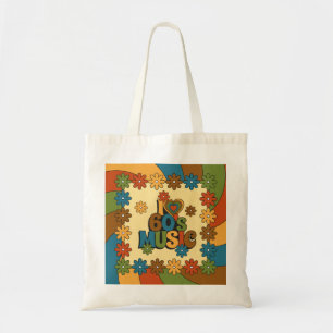 Tote Bag Musique Rétro Groovy des Années 60 pour les Amateu