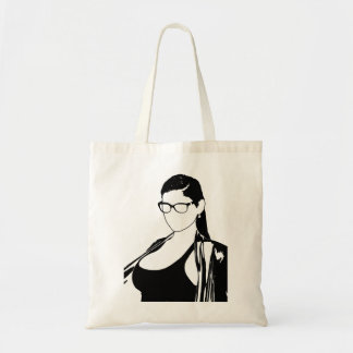 Tote Bag Musique Retro Portrait Mia Khalifa Et Cadeaux Blan