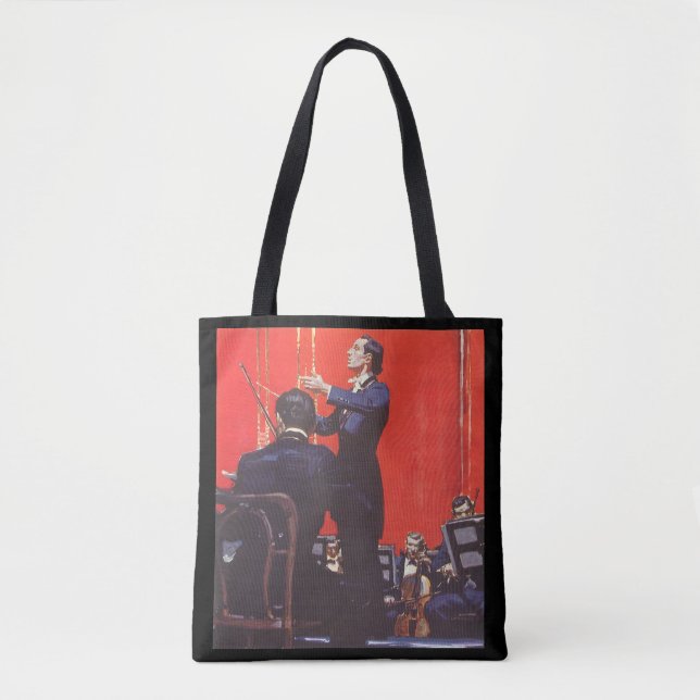 Tote Bag Musique Vintage, Diriger un Orchestre (Devant)