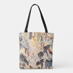 Tote Bag Musique vintage, jazz Art déco, Rhapsodie en bleu