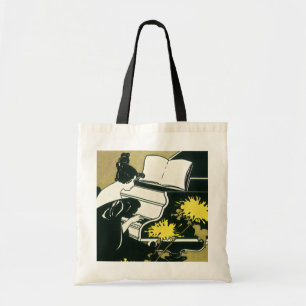 Tote Bag Musique vintage, Mlle Traumerei Jouer Piano, Reed