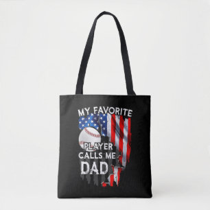 Tote Bag My Favorite Player Calls Me Dad Baseball