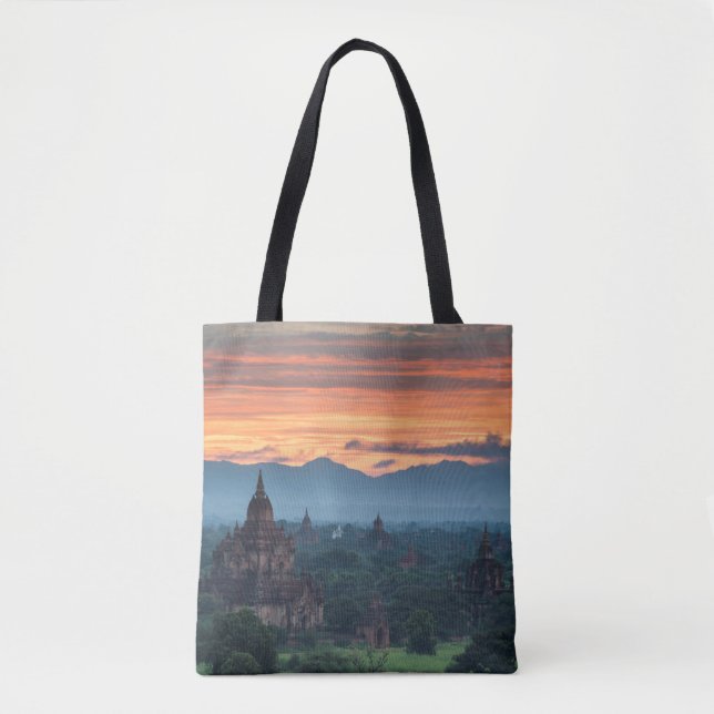 Tote Bag Myanmar, lever de soleil à Bagan (Devant)