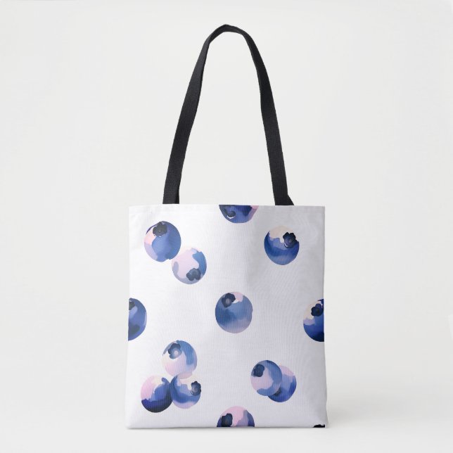 Tote Bag Myrtilles motif aquarelle  (Devant)