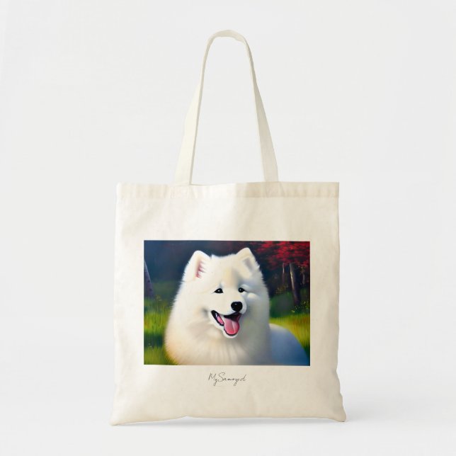 Tote Bag MySamoyed Idea Cadeau Personnalisé Cute Samoyed (Devant)