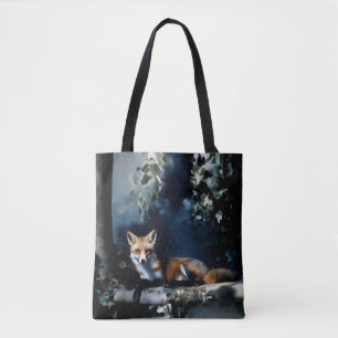 Tote Bag Mysterious Fox dans le Portrait de Woods