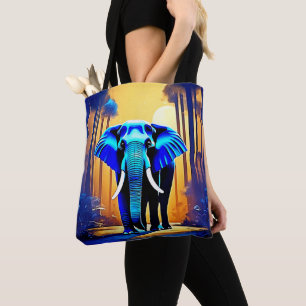 Tote Bag Mystic Elephant : Voyage dans la forêt du coucher