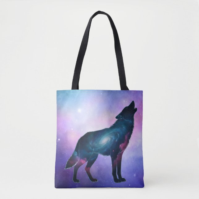 Tote Bag Mystical Howling Wolf Silhouette Tote (Devant)
