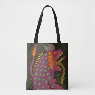 Tote Bag Mythique Créature Folk Art Imprimer