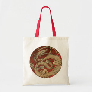 Tote Bag Mythologie Vintage, Dragon Asiatique Doré Antique
