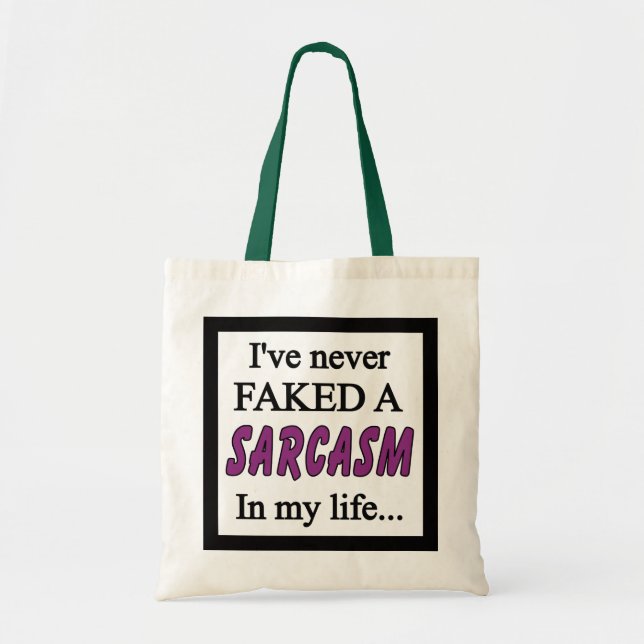 Tote Bag N'a jamais truqué un pourpre de sarcasme (Devant)