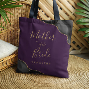 Tote Bag Nacre Violet de la Mariée Agate Or Noir