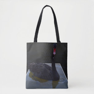 Tote Bag Nage De Swan Noir Dans L'Étang Dimensionnel,
