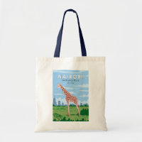 Nairobi National Park Giraffe Travel Art Vintage