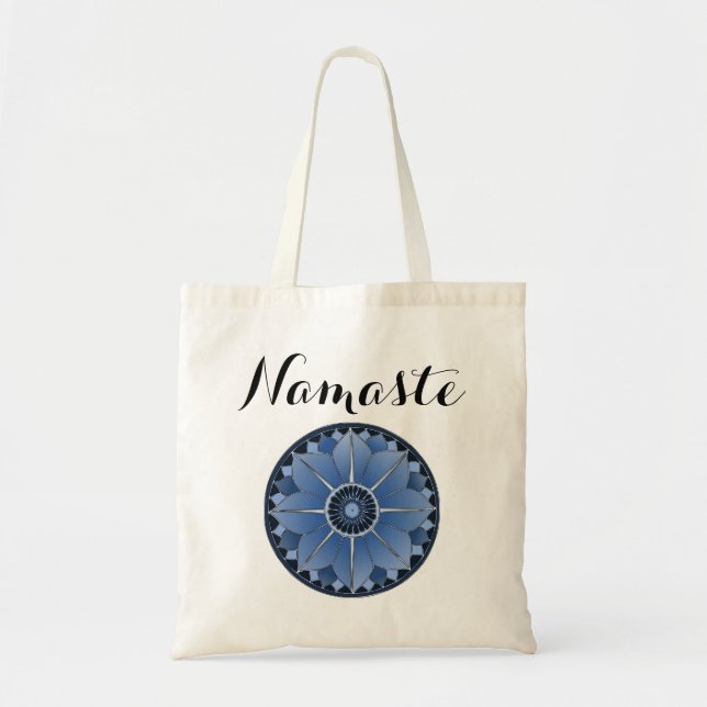Tote Bag Namaste Moderne Mandala Bleu (Devant)