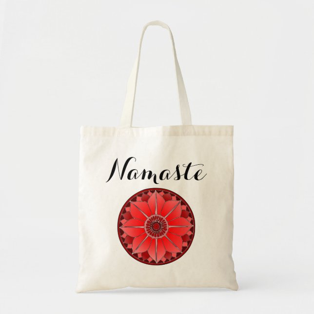 Tote Bag Namaste Moderne Mandala Rouge (Devant)