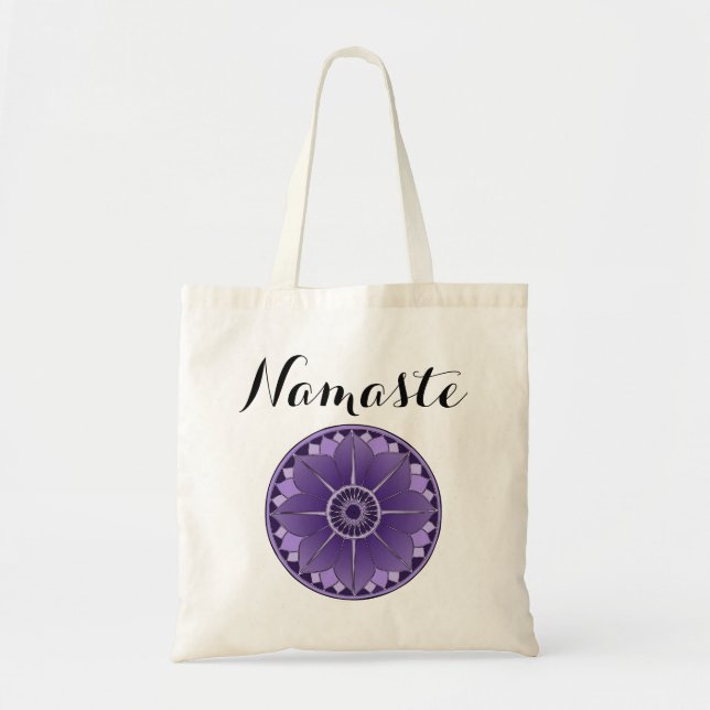 Tote Bag Namaste Moderne Mandala Violet (Devant)