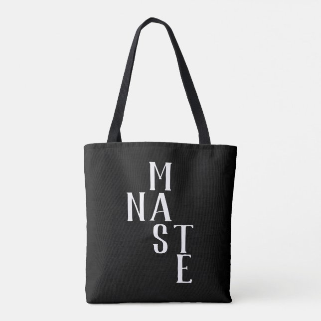 Tote Bag Namaste | noir blanc double face (Dos)