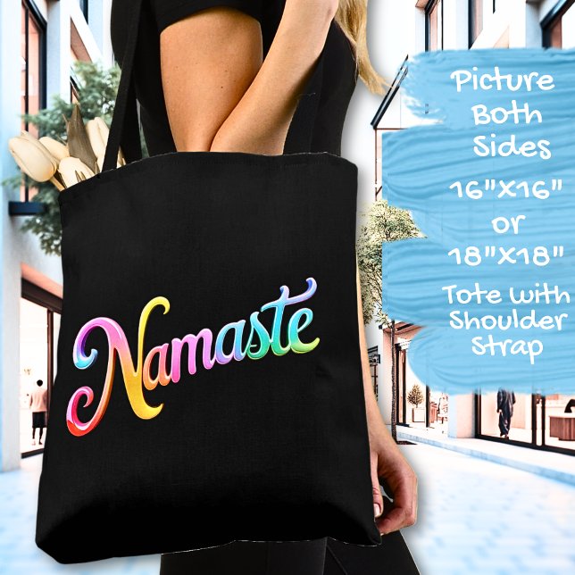 Tote Bag Namaste sur un noir (Créateur téléchargé)
