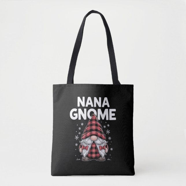 Tote Bag Nana mignonne Gnomes rouge patiné Gnome de Noël (Devant)