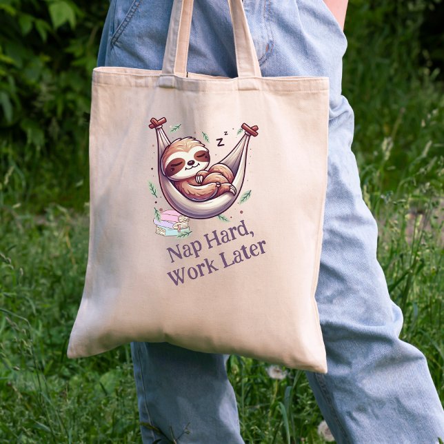 Tote Bag Nap Hard Sloth (Créateur téléchargé)
