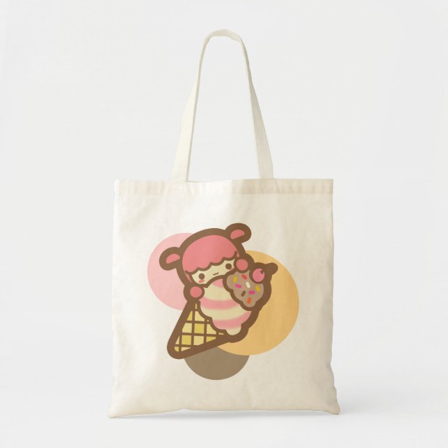 Tote Bag Napolitain crème glacée cerise de cône mignon kawa (Devant)