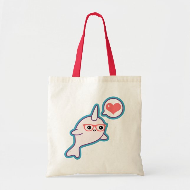 Tote Bag Narwhal nerd mignon (Devant)