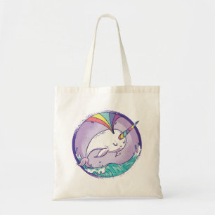 Tote Bag Narwhale arc-en-ciel