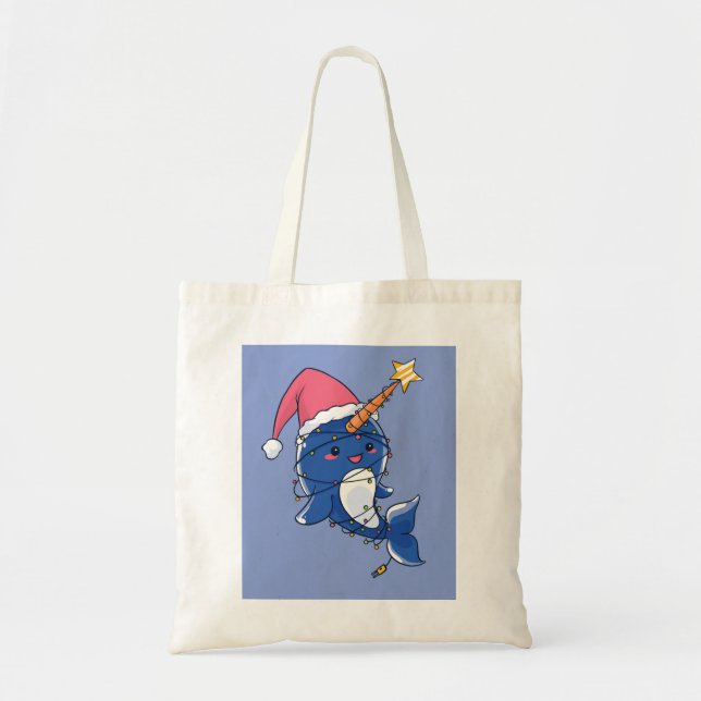 Tote Bag Narwhale de Noël (Devant)
