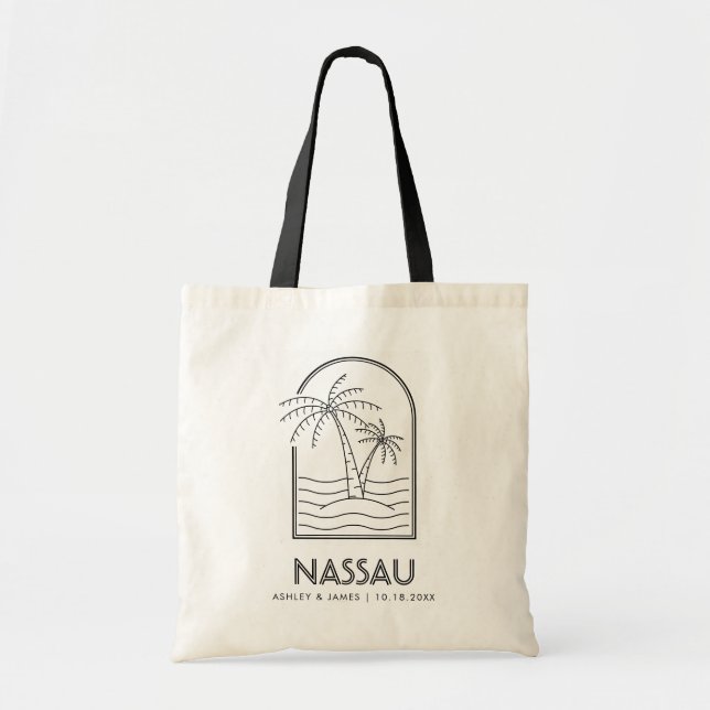 Tote Bag Nassau Bahamas Mariage Week-end Destination Mariag (Devant)