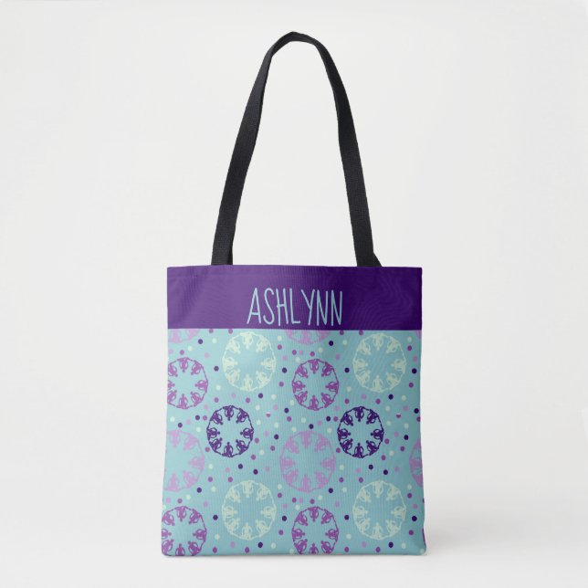 Tote Bag Natation synchronisée Aqua et Purple Personnalisée (Devant)